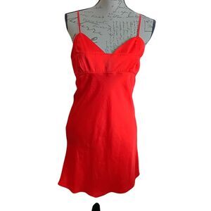 Free People Mini Satin Dress Size Small Bright Ora Sexy Summer Vacation Party